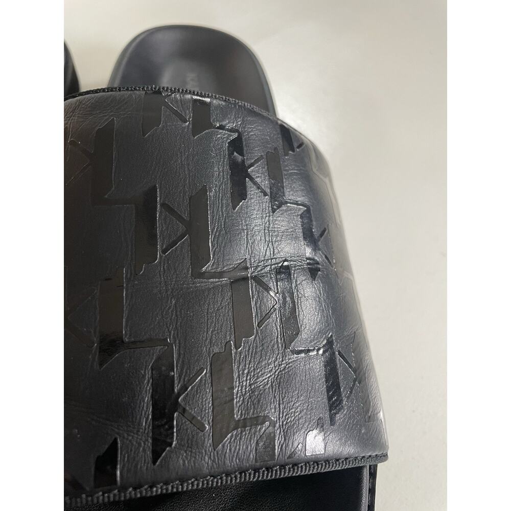 EUC Karl Lagerfeld Men Size 13 M Paris Monogram Slide Open Toe Sandals Black - Picture 7 of 16